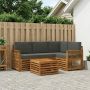 Lauko sofos komplektas 5 pcs Natūralus ir antracitas