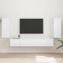 TV spintelių komplektas 4 pcs Aukštai blizganti balta