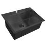 Nerūdijančio plieno plautuvė D6045HB BLACK su sifonu