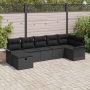 Sodo Sofų Rinkinys su pagalve 7 pcs Juoda Poli ratanas