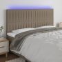 Galvūgalis su LED, taupe spalvos, 180x5x118/128cm, audinys