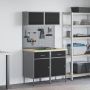Darbo spintos rinkinys su stalčių su lentyna 8 pcs Pilka