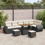 Sodo Sofų Rinkinys 9 pcs Juoda poliratanas