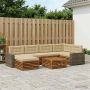 Lauko sofos komplektas su pagalve 7 pcs Natūralus ir bežinis