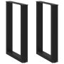 Valgomojo stalo kojelės, U formos, 2 vnt., juodos, 50x(72-73) cm, plienas