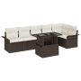 Sodo Sofų Rinkinys su pagalve 7 pcs Ruda Poli ratanas