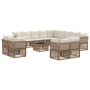 Sodo Sofų Rinkinys 14 pcs Smėlio poliratanas