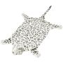 Kilimas leopardas, pliušinis, 139 cm, baltas