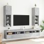TV spintelės su LED lemputėmis, 2vnt., betono, 30,5x30x102cm