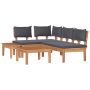 Sodo Sofų Rinkinys 4 pcs Ruda ir pilka