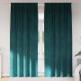 Užtemdymo užuolaidos 2 pcs Tamsiai žalia 140 x 225 cm Aksomas