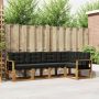 Lauko sofos komplektas su pagalve 5 pcs Natūrali ir juoda