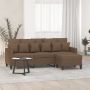 Trivietė sofa su pakoja, rudos spalvos, 180cm, audinys