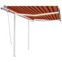 Rankiniu būdu ištraukiama markizė, oranžinė ir ruda, 3,5x2,5m