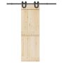 Stumdomų durų įrangos rinkinys, juodos spalvos, 183cm, plienas