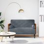 Dvivietė sofa su pagalvėlėmis, tamsiai pilka, 110 cm, aksomas