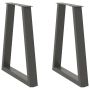 Valgomojo stalo kojos, V formos, 2 vnt., antracito spalvos, 60x(72-73,3) cm, plienas