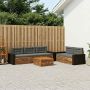 Lauko sofos komplektas 6 pcs Natūralus ir antracitas
