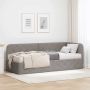 Kampinė lovos konstrukcija Taupe 80 x 200 cm audinys