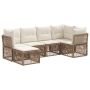 Sodo Sofų Rinkinys 6 pcs Smėlio poliratanas