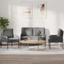 Sofų komplektai 3 pcs Tamsiai pilka 115 x 56 x 80 cm fanera