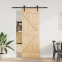 Slankios durys NARVIK Natūrali ir juoda 70 x 210 cm (152,5 cm)