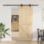 Slankios durys NARVIK Natūrali ir juoda 90 x 210 cm (213,5 cm)