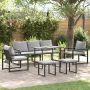 Sodo Sofų Rinkinys su pagalve 6 pcs Juoda Plienas