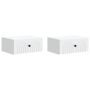 Sieninis naktinis staliukas 2 pcs Balta 49 x 34,5 x 20 cm