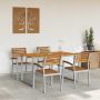 Sodo valgomojo komplektas 5 pcs Pilka Kietos akacijos mediena