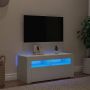 Televizoriaus spintelė su LED apšvietimu, balta, 90x35x40cm