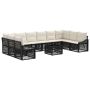 Sodo Sofų Rinkinys 11 pcs Juoda poliratanas