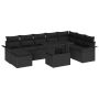 Sodo Sofų Rinkinys su pagalve su saugykla 9 pcs Juoda