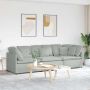 Modulinė sofa su pagalvėlėmis, aksominė, šviesiai pilka
