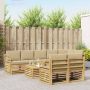 Lauko sofos komplektas 9 pcs Balta ir kreminė 59 x 59 x 37 cm