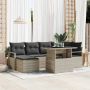 Sodo Sofų Rinkinys su pagalve 7 pcs Šviesiai pilka