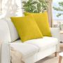 Sofa Pagalvės 2 pcs Geltona 80 x 80 cm Kordūrinis audinys