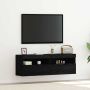 TV sieninė spintelė juoda ąžuolo 60 x 30 x 40 cm