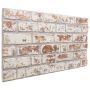 Sienų plokštės 10 pcs Raudona ir balta 100 x 50 cm EPS putos