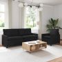 Sofos komplektas 2 pcs Juoda Aksomas