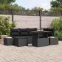 Sodo Sofų Rinkinys su saugykla 7 pcs Juoda Poli ratanas