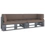 Dvivietė sofa iš palečių su pagalvėlėmis, impregnuota pušis