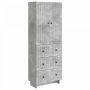 Spintelė 2 pcs Betono pilka 66 x 34,5 x 90 cm Apdirbta mediena