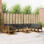 Lauko sofos komplektas 11 pcs Natūralus ir antracitas