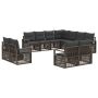 Sodo Sofų Rinkinys 11 pcs Pilka poliratanas