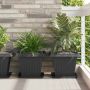 Kvadratinis gėlių vazonas 6 pcs Juoda 38 x 38 x 30 cm Plastmasė