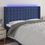 Galvūgalis su LED, mėlynos spalvos, 203x16x118/128cm, audinys