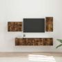 TV sieninio kabineto komplektas 4 pcs Rūkyta ąžuolas