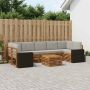 Lauko sofos komplektas 8 pcs Natūrali ir šviesiai pilka