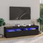 Televizoriaus spintelės su LED, 2vnt., juodos, 75x35x40cm